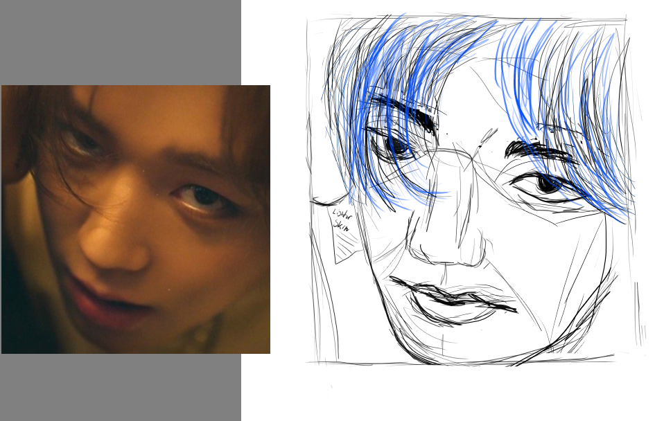 Sketch off the drawing above! an example off my drawing process :)